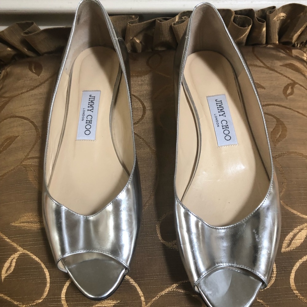 Silver Jimmy Choo Flats in size 40